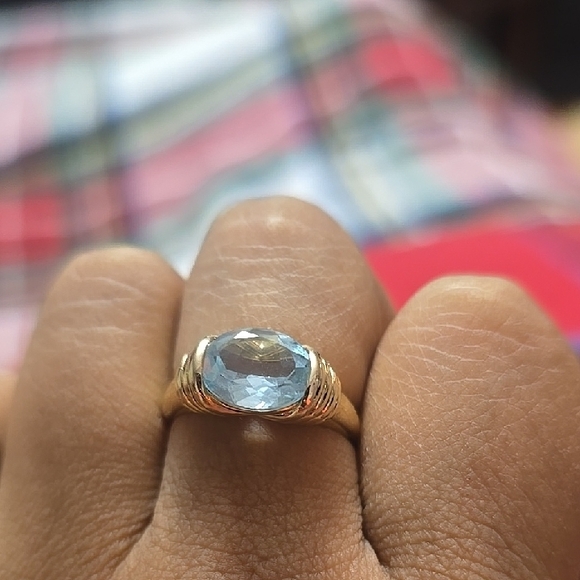 Mejuri Gold Ring with SKY blue Topaz Gemstone - Picture 2 of 2